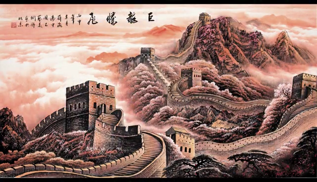 畫家薛海濤捐贈巨幅中國畫作品《長城頌》